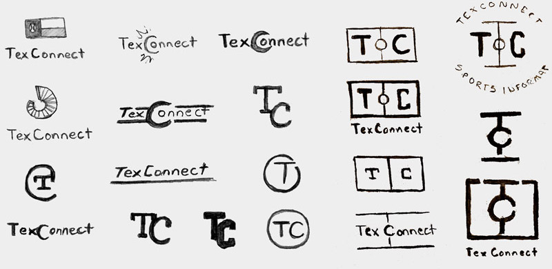 TexConnect logo sketches